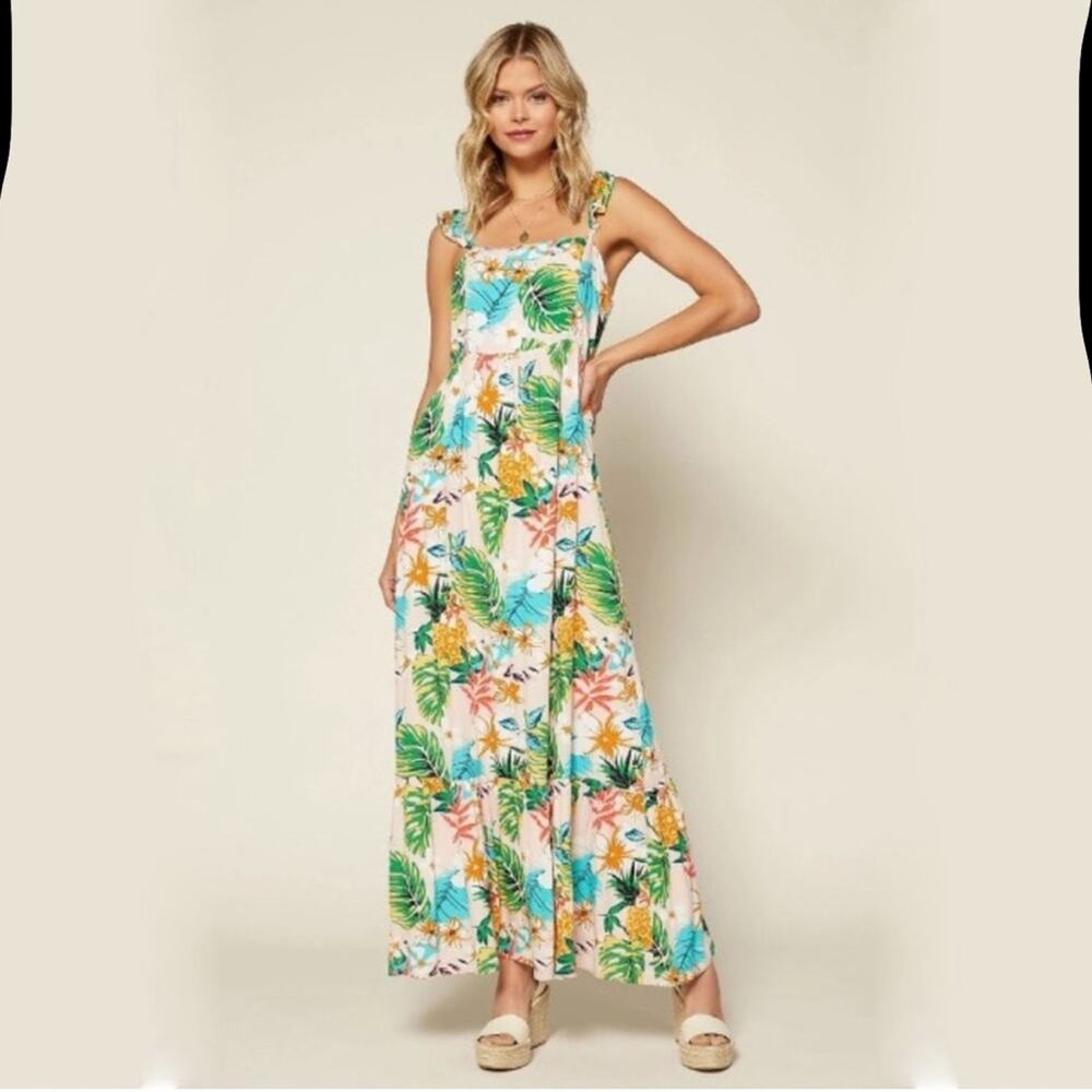 Skies are Blue tropical print maxi dress